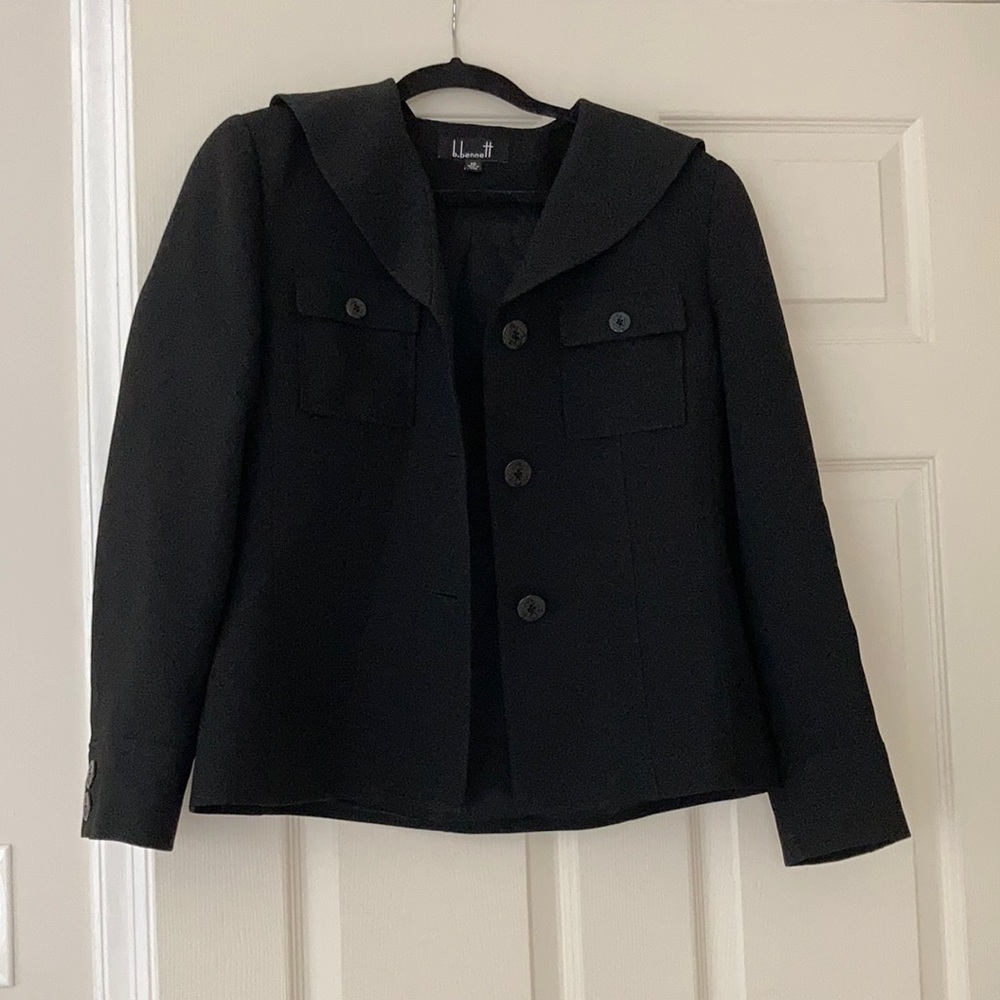 b.bennett black button down blazer